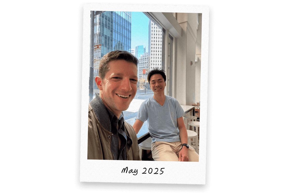 Photo of Max from Privy and Kevin from Goldsky catching up in person